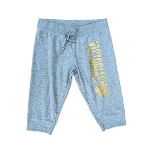 Victoria's Secret Gray Joggers with Gold Logo